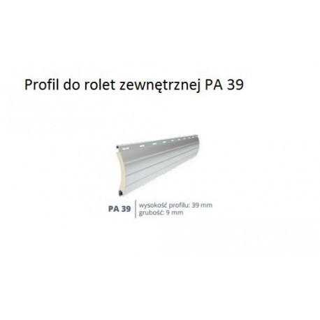 Biały profil 149cm do rolety zewnętrznej PA 39.